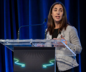 Kelley Drye's Alysa Hutnik speaking at CTV Connect in NYC on March 13, 2025
