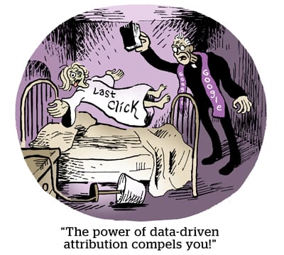 Comic: "The power of data-driven attribution compels you!"